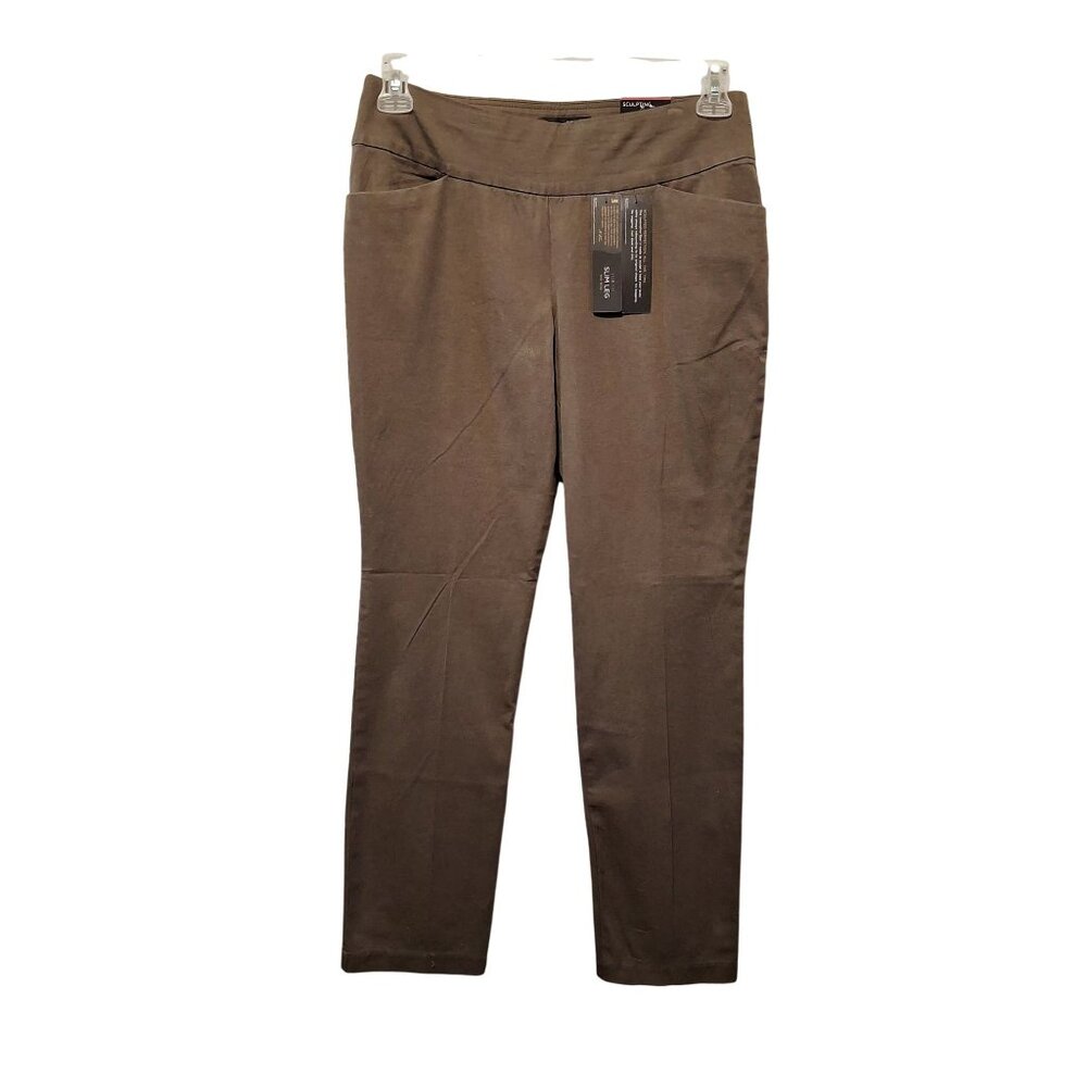 NWT Lee Sculpting Slim Leg Pants Medium Size 6 Brown